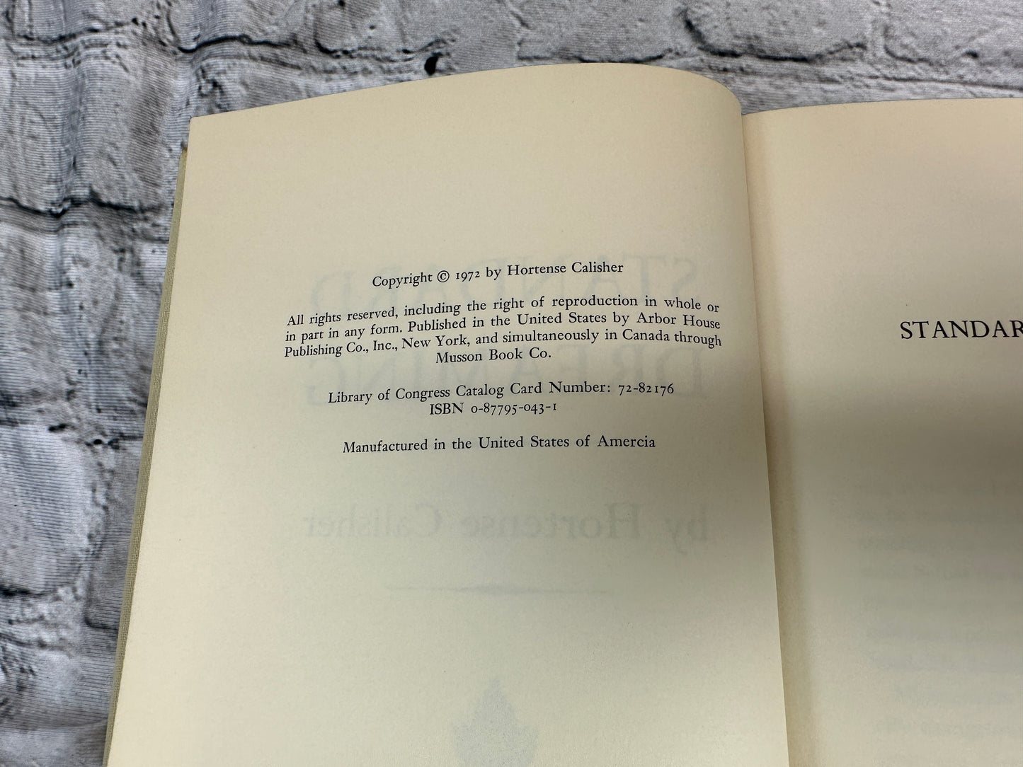 Standard Dreaming by Hortense Calisher [1972]