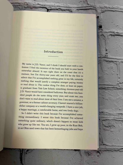 Hillbilly Elegy: A Memoir of a Family and Culture in Crisis