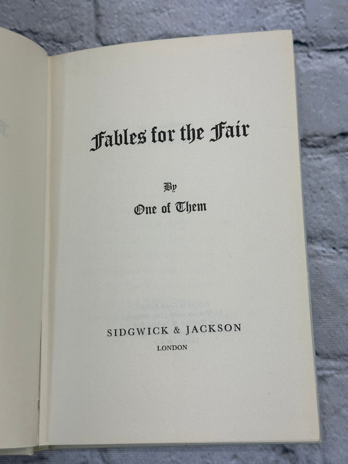 Fables for the Fair by One of Them [1966]