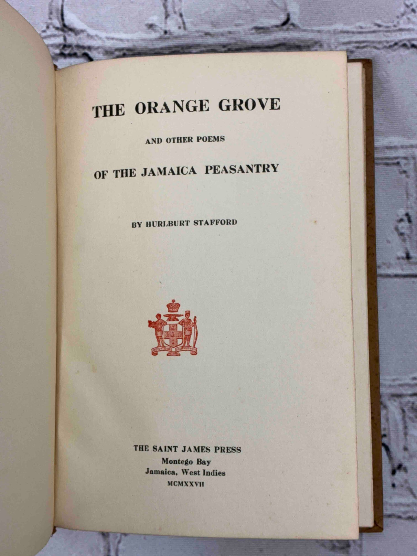 The Orange Grove and Other Poems of the Jamaica Peasantry
