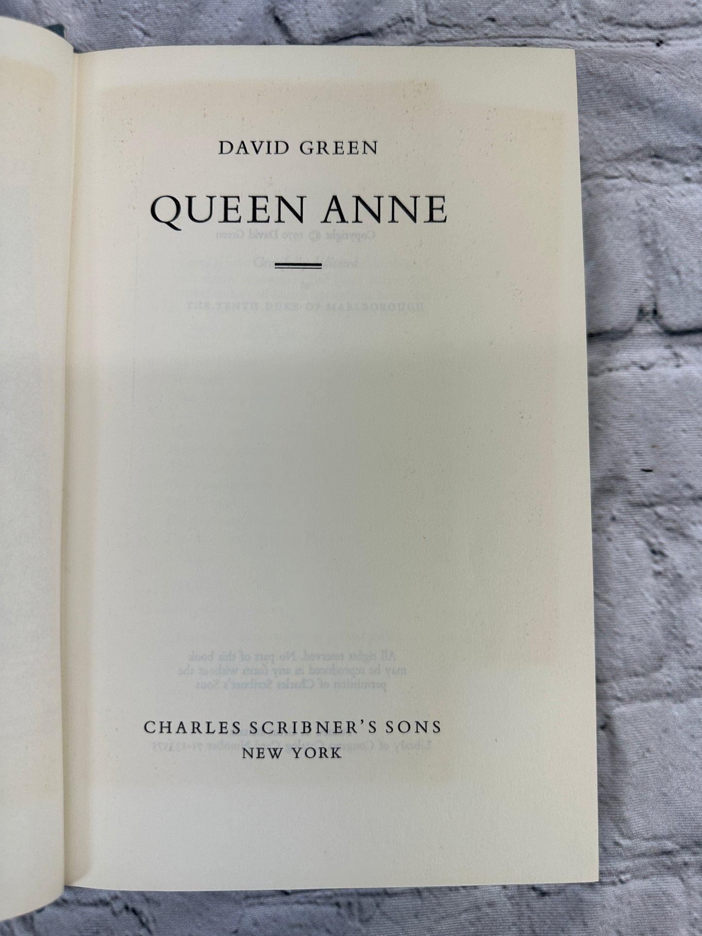 Queen Anne by David Green [1970]