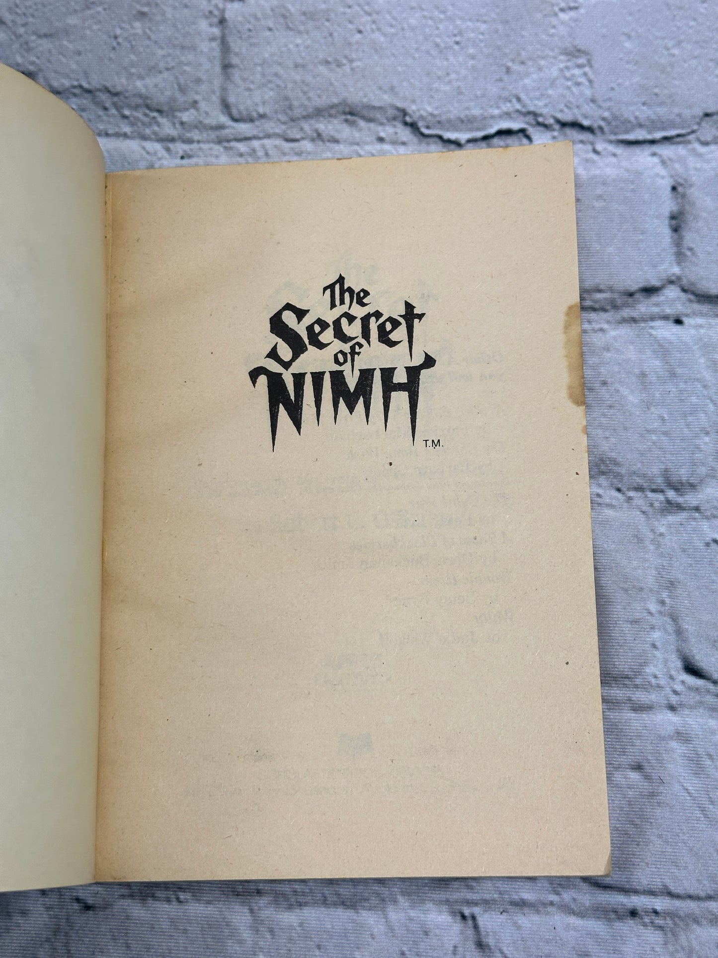 The Secret of Nimh by Robert C. O'Brien [1982 · First Printing]