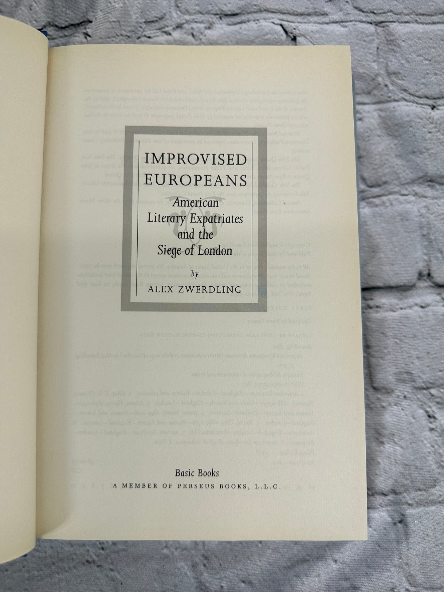 Improvised Europeans by Alex Zwerdling [1998 · 1st Edition]