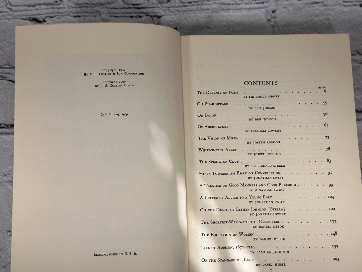 Harvard Classics: English Essays, From Sir Philip Sidney to Macaulay [1969]