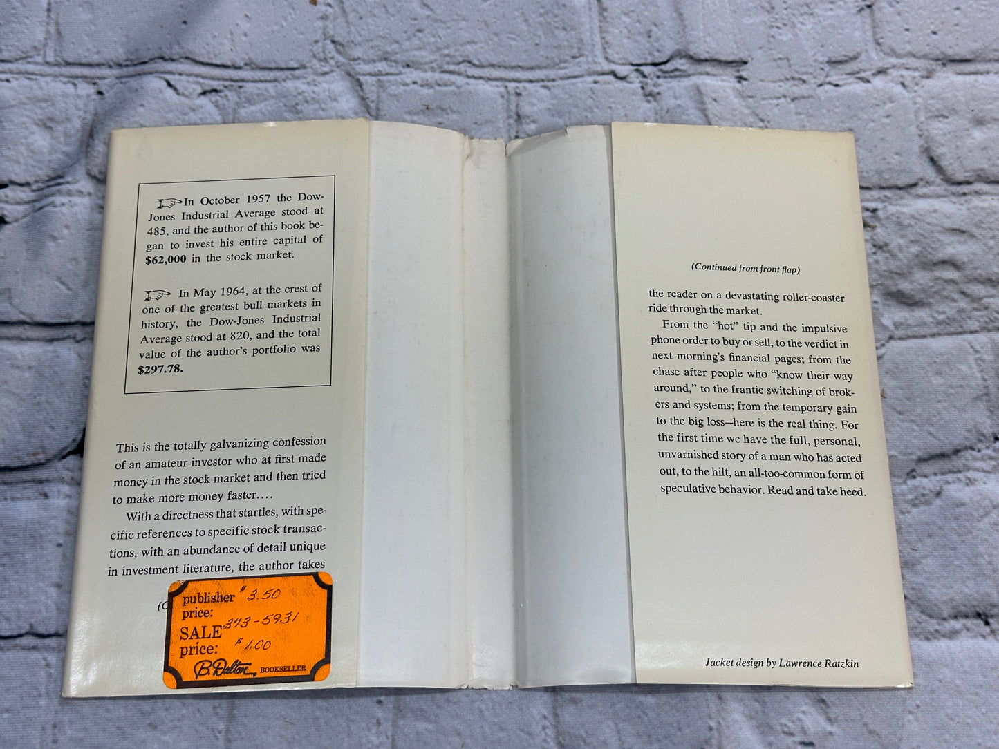 Wiped Out: How I Lost A Fortune In The Stock Market by An Anonymous [1966 · 1st]