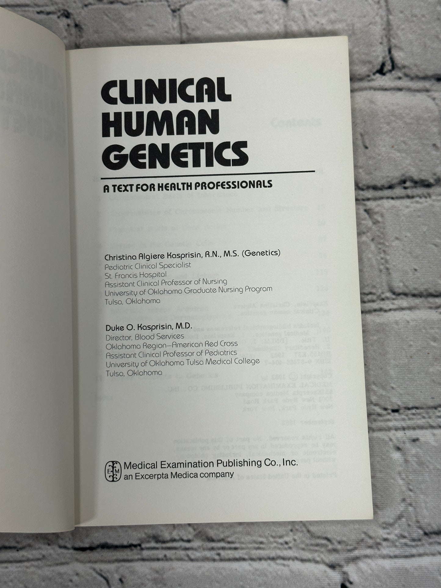 Clinical Human Genetics: A Text for Health Pros..by Christina Kasprisin [1982]