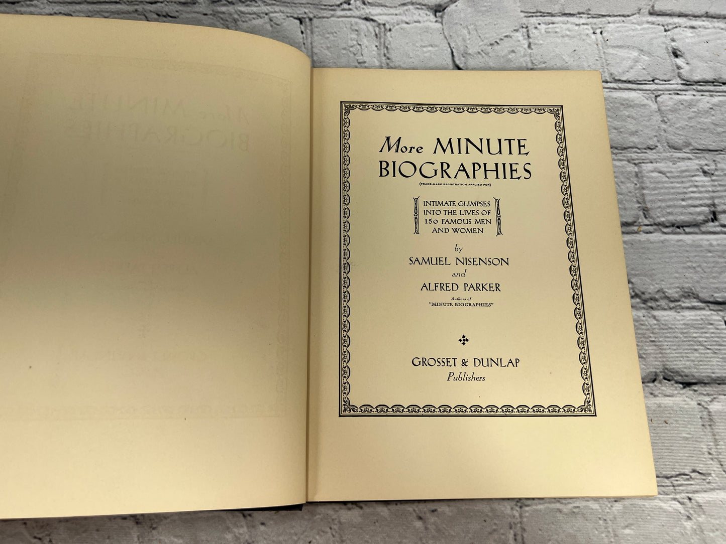 More Minute Biographies by Nisenson & Parker [1933]