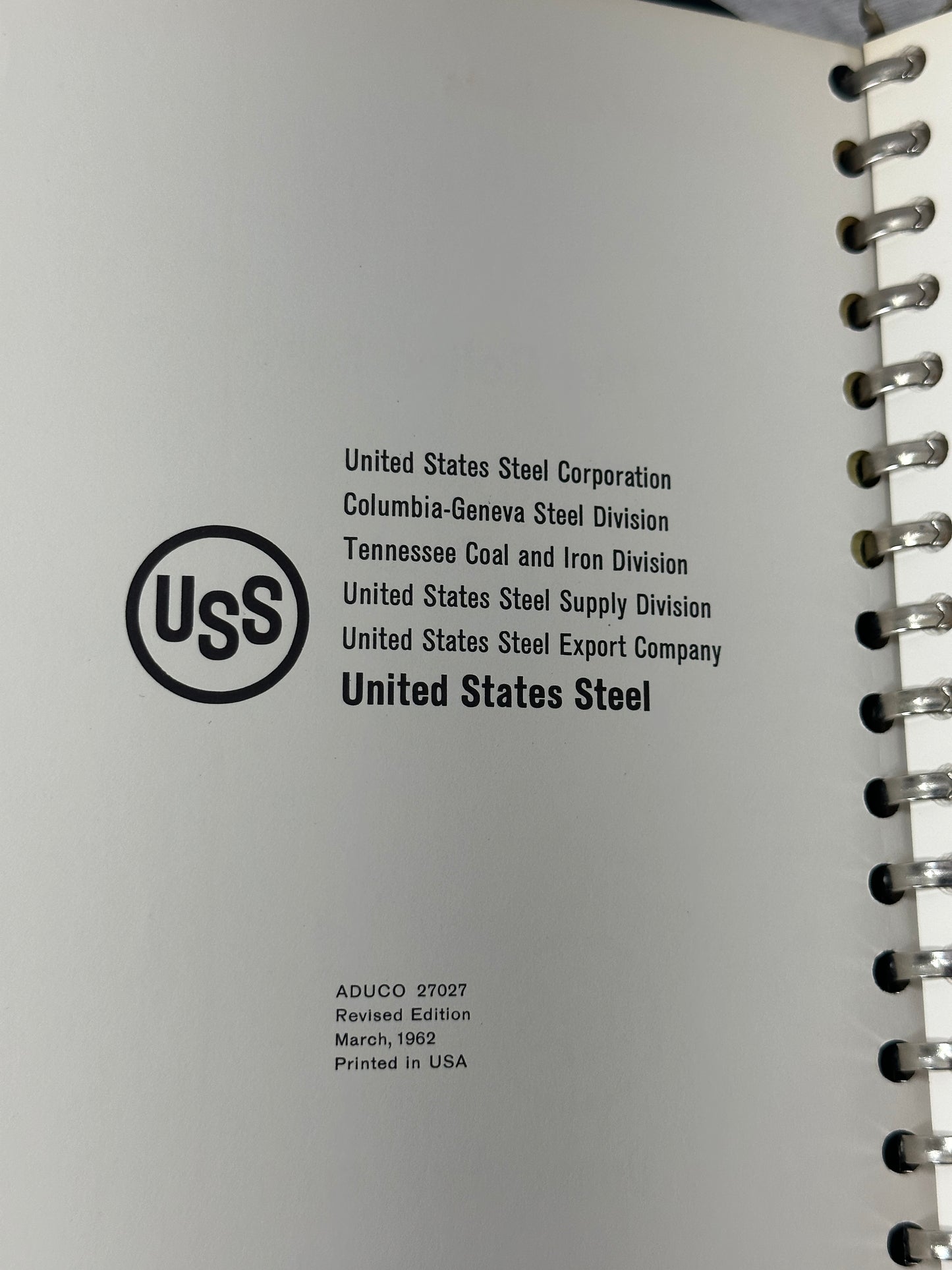 Hot Rolled Steel Shapes and Plates by United States Steel  [1962]