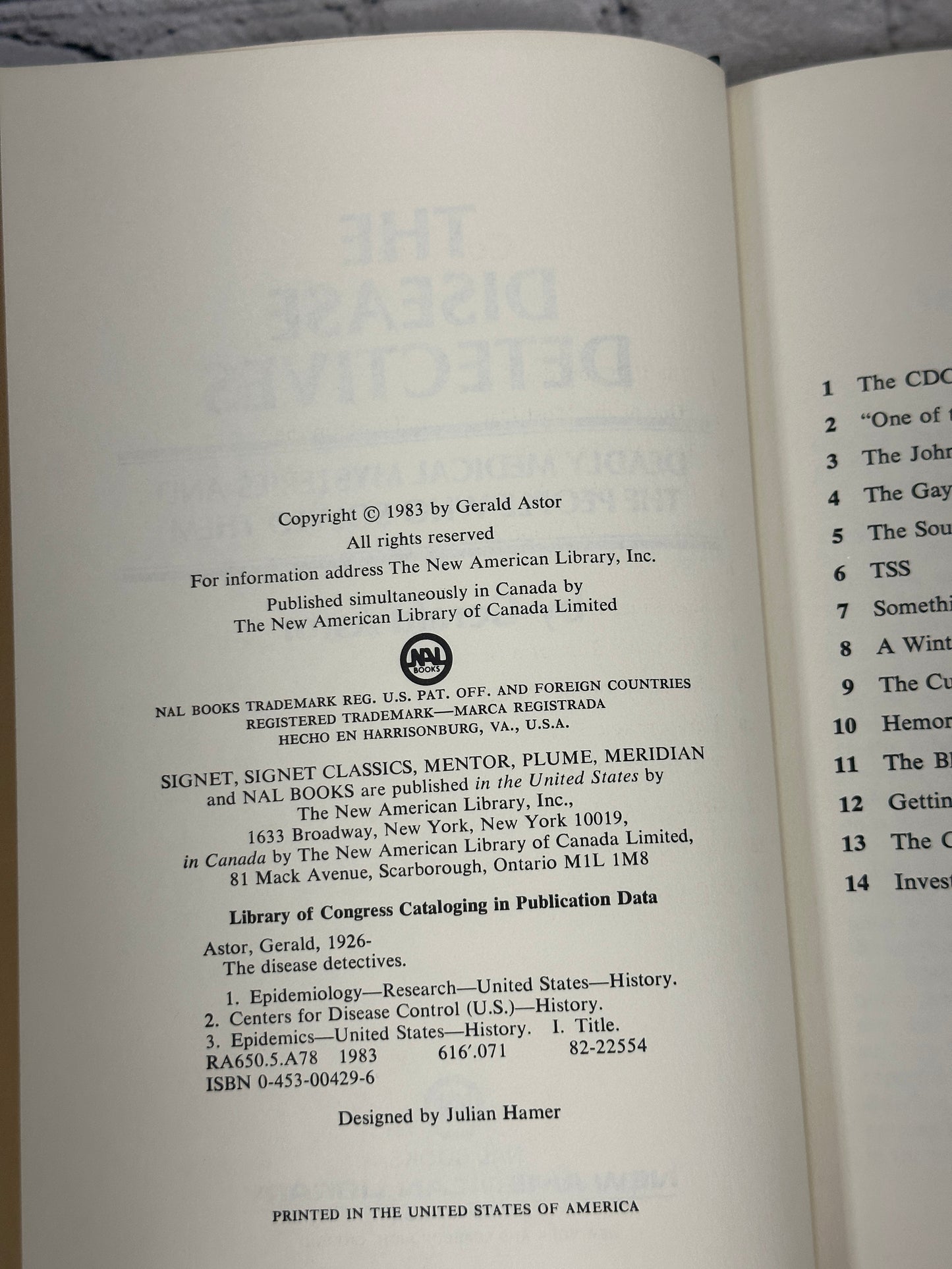 The Disease Detectives: Deadly Medical Mysteries and..by Gerald Astor [1983]