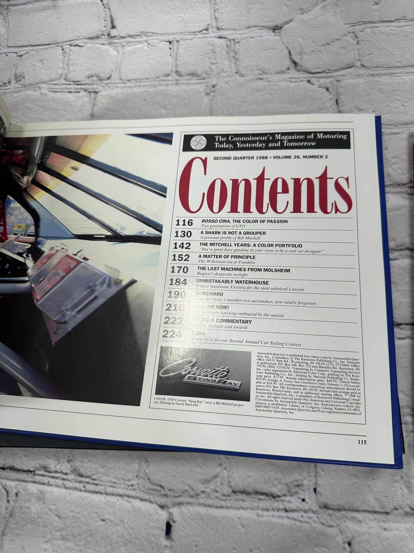 Automobile Quarterly Volume 26 [Full Set · Issues 1,2,3 & 4 · 1988]