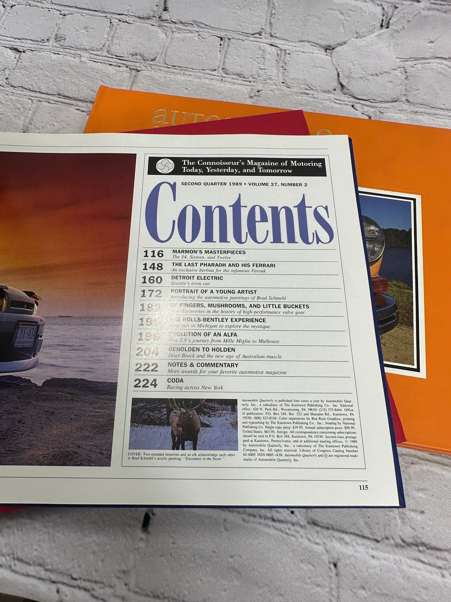 Automobile Quarterly Volume 27 [Full Set · Issues 1,2,3 & 4 · 1989]