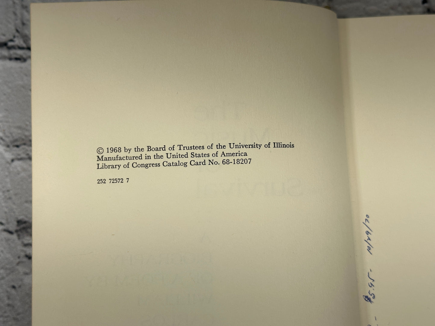 The Music of Survival : A Biography of a Poem by William Carlos Williams [1968]