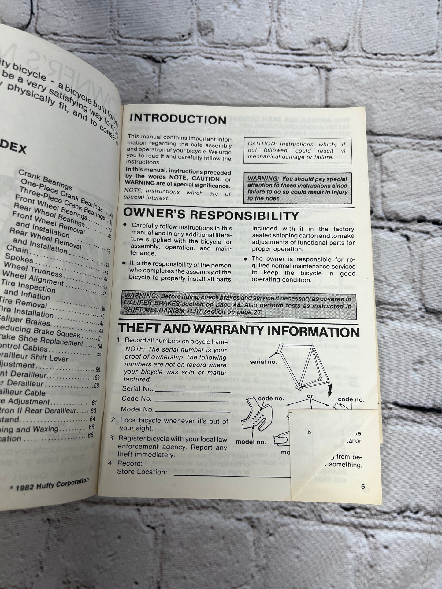 Derailleur Equipped Bicycles Owner's Manual [Huffy Corporation · 1982]