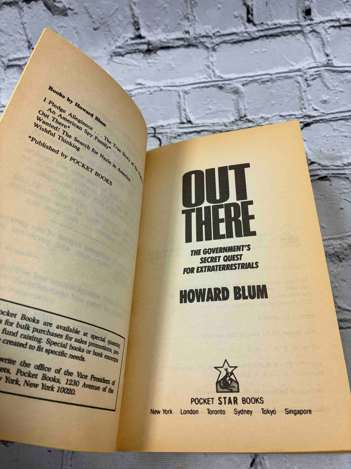 Out There: The Government's Secret Quest for Extraterrestrials