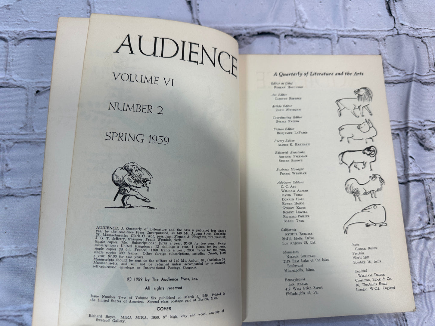 Audience : A Quarterly Review of Literature and the Arts [Spring 1959]