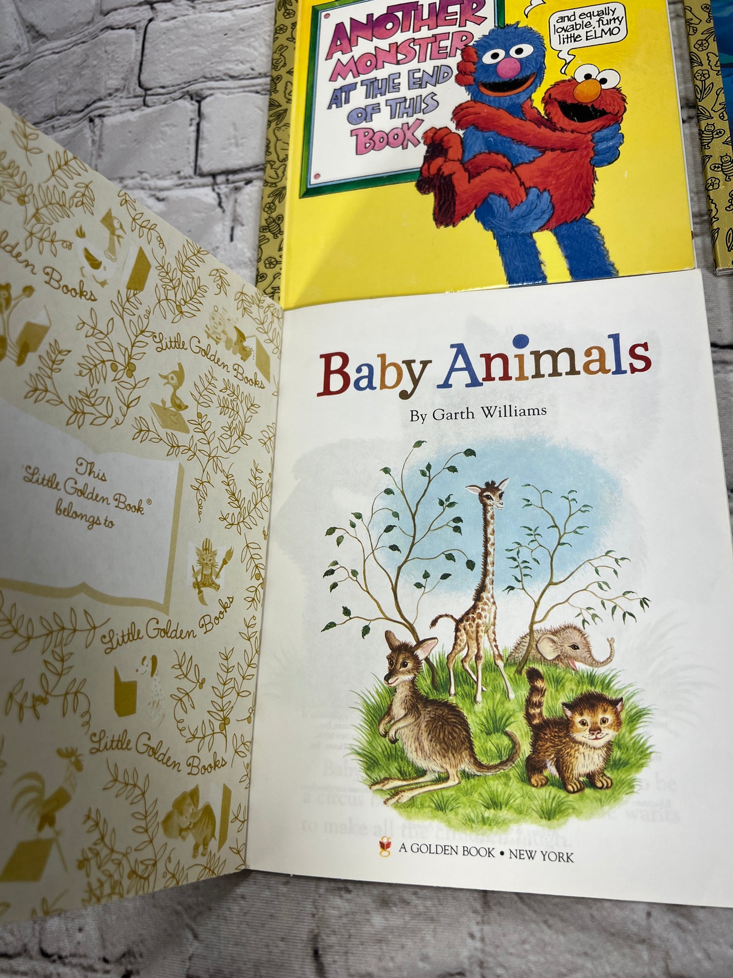 A Little Golden Book Classic [lot of 4] Poky Little Puppy, Elmo, Mermaid, Animal