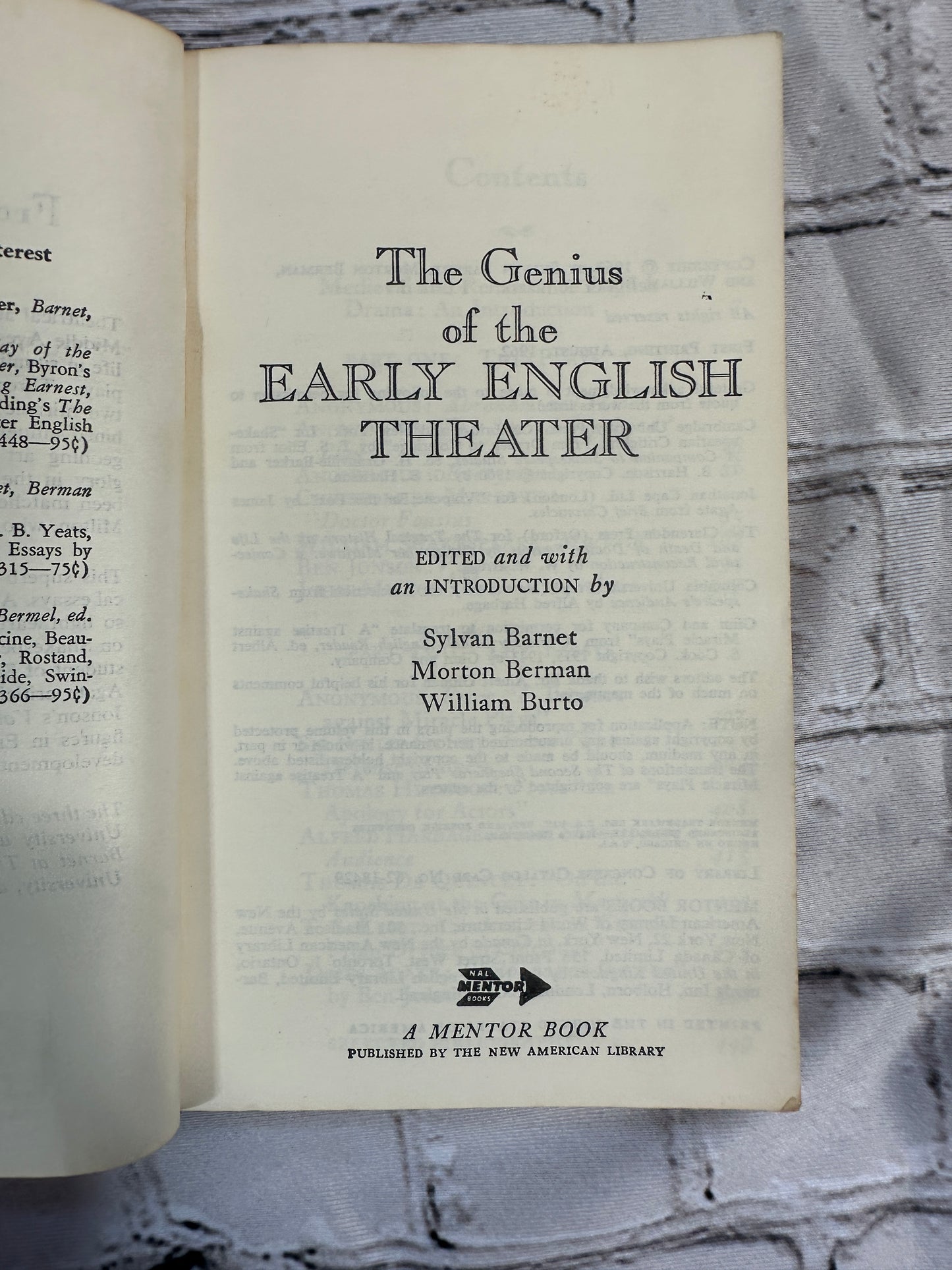 The Genius of the Early English Theater Texts of 7 Great Plays [1962]