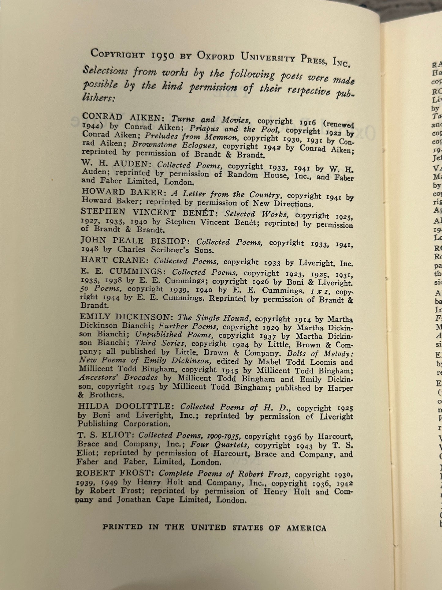 The Oxford Book of American Verse by F.O. Matthiessen [1950]