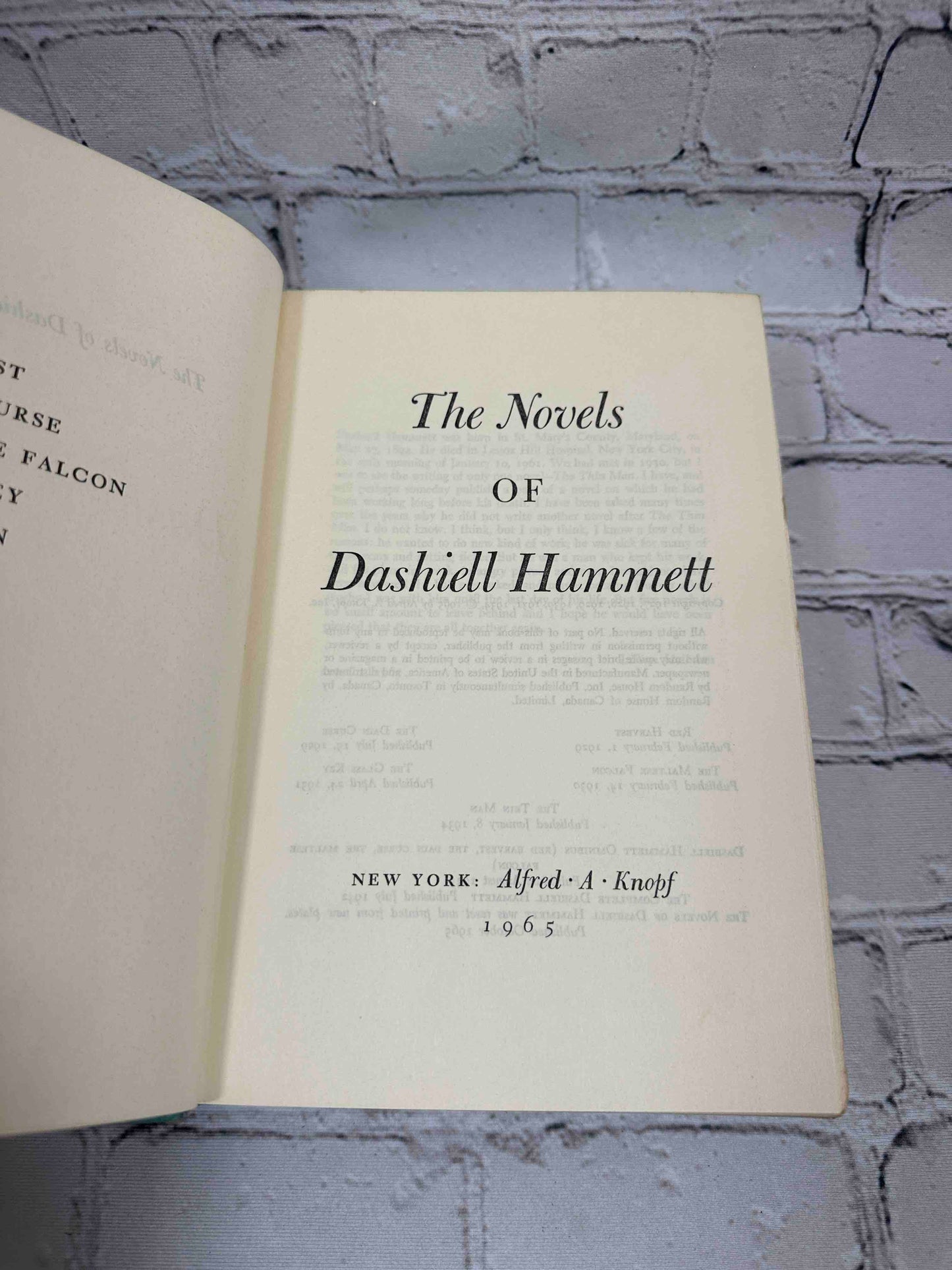 The Novels of Dashiell Hammett
