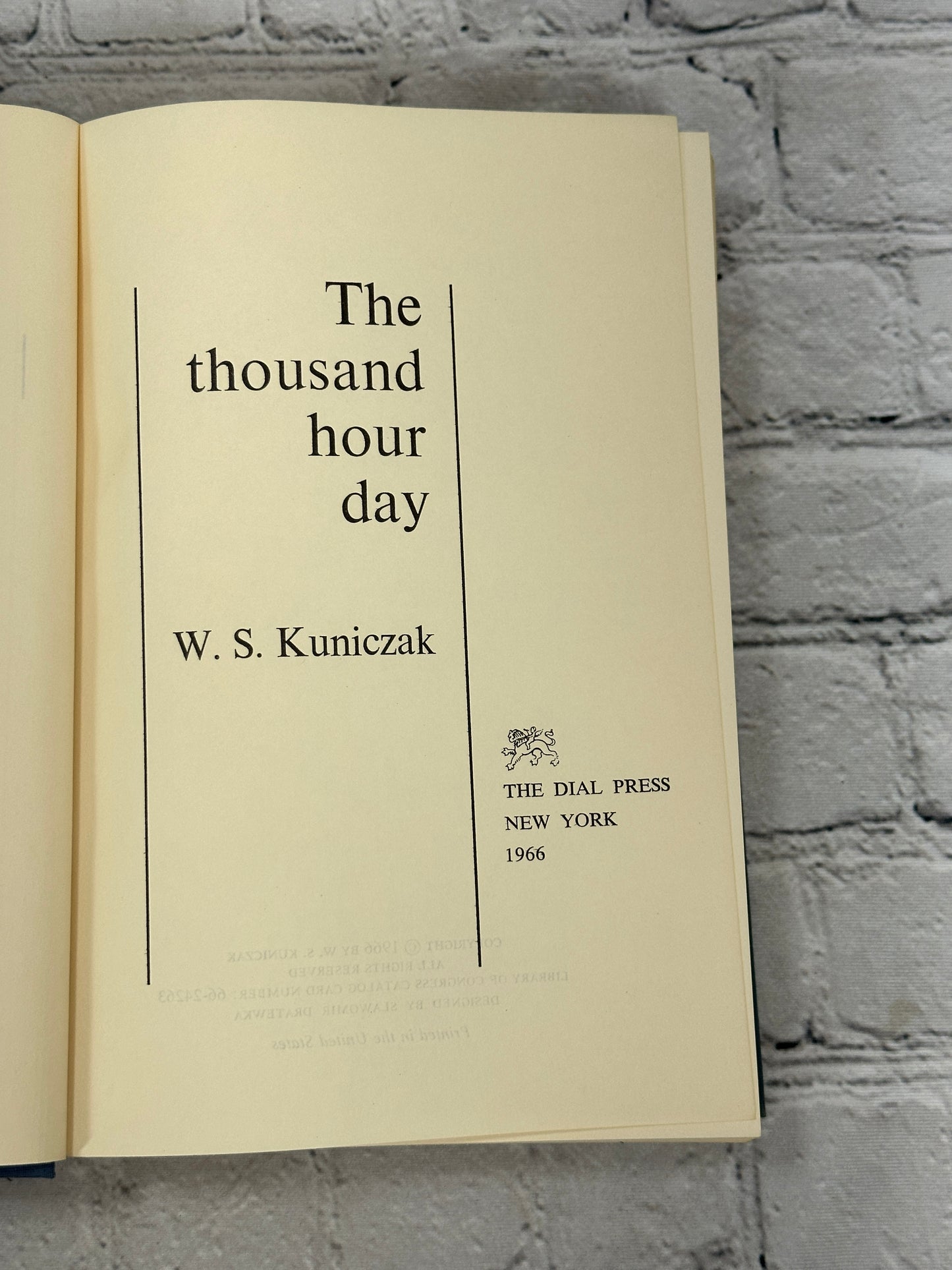 The Thousand Hour Day by W. S. Kuniczak [1966 · Book of the Month Club]