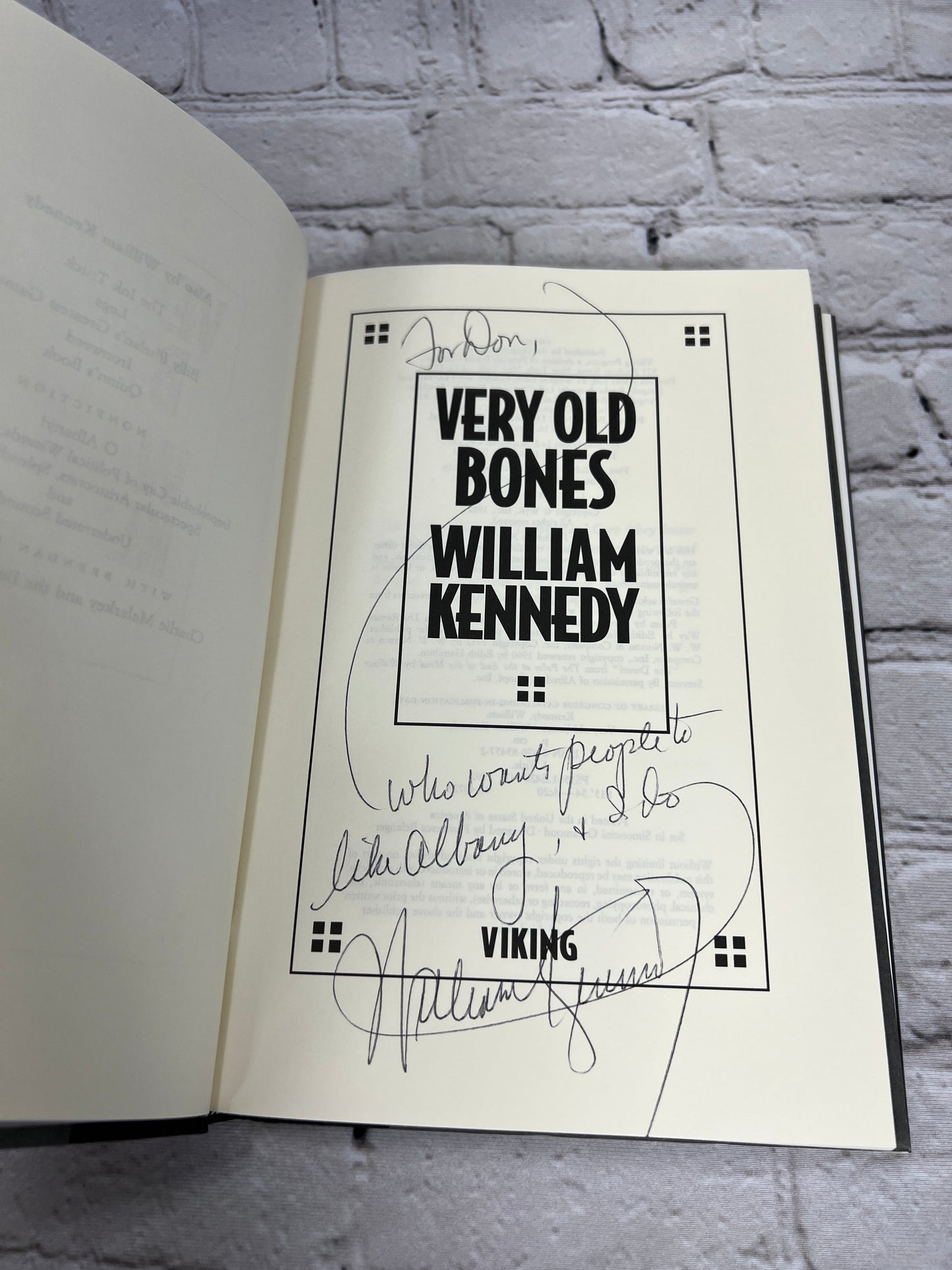 Very Old Bones by William Kennedy [SIGNED · 1st Print · 1992]