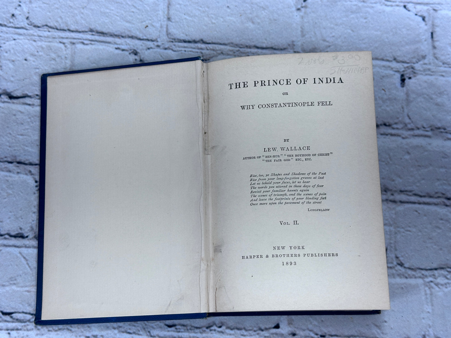 The Prince of India by Lew Wallace [Complete Set of 2 Volumes · 1893]