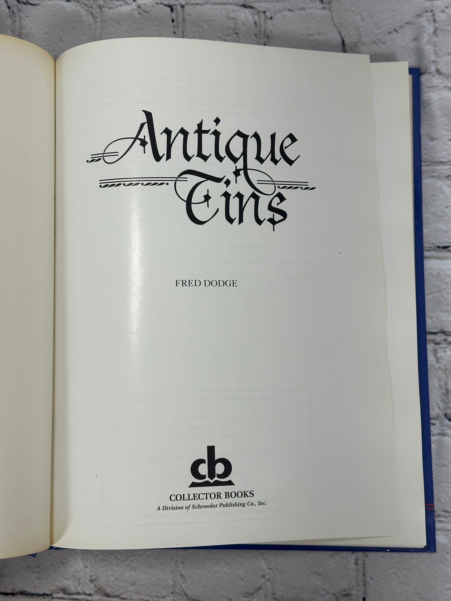 Antique Tins Identification & Values by Fred Dodge [1997]