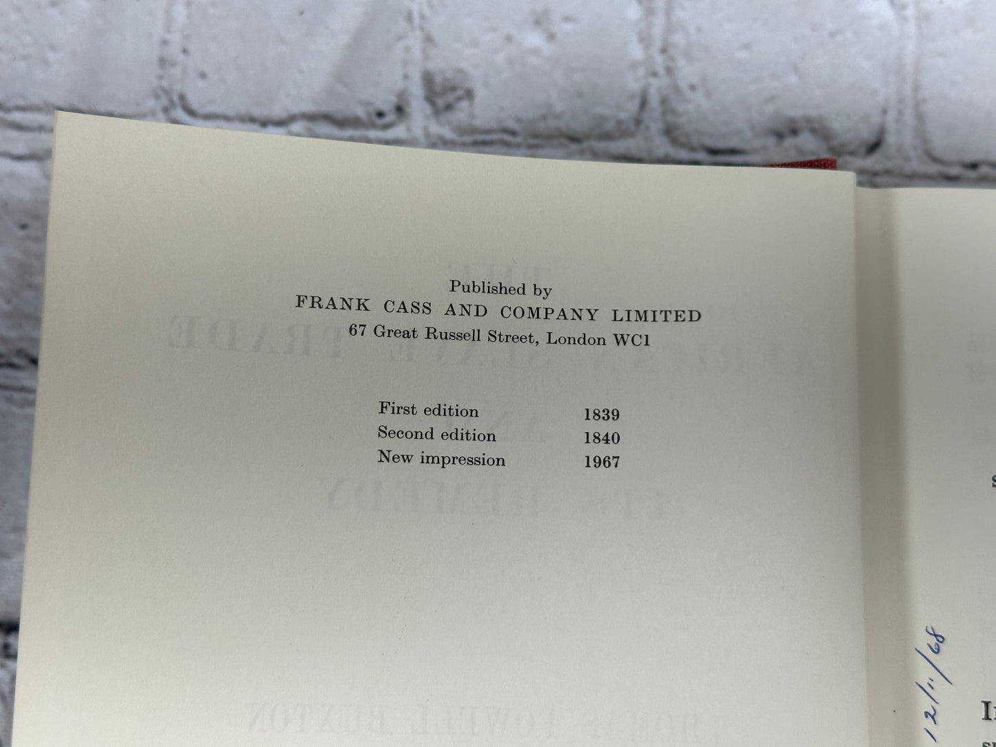 The African Slave Trade and Its Remedy by T.F. Buxton [1967]