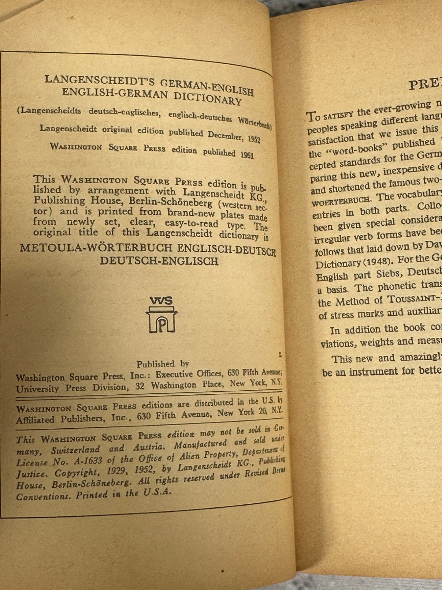 Langenscheidt's German-English English - German Dictionary [1961]