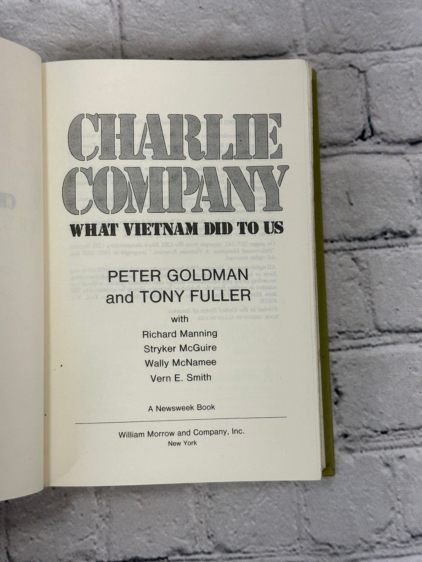 Charlie Company What Vietnam Did to Us by Peter Goldman & Tony Fuller [1st Ed.]