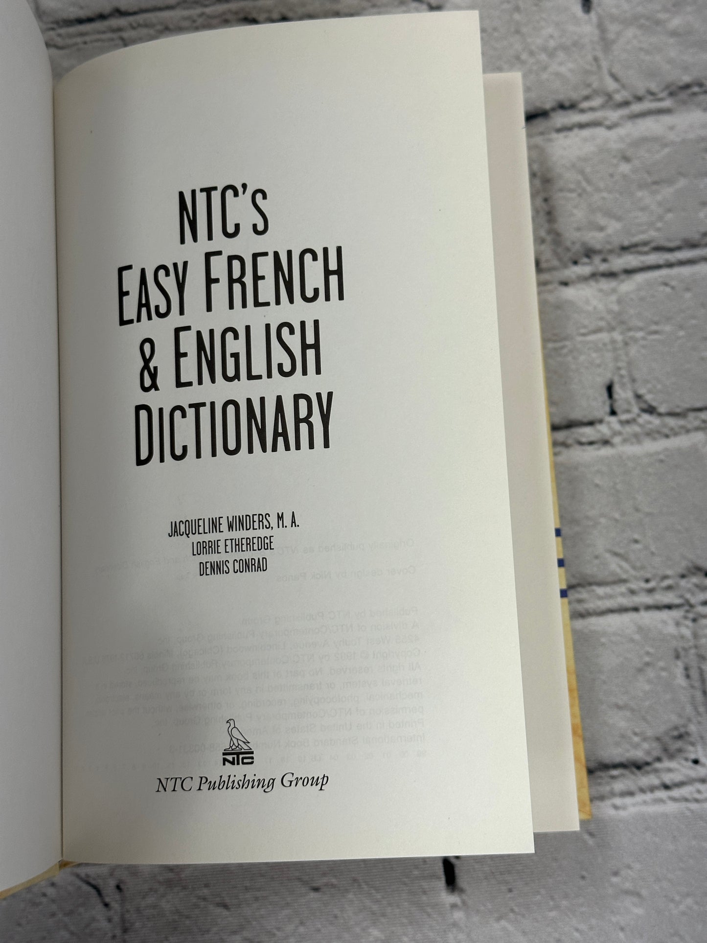 NTC's Easy French & English Dictionary by Jacqueline Winders, M.A. [1992]