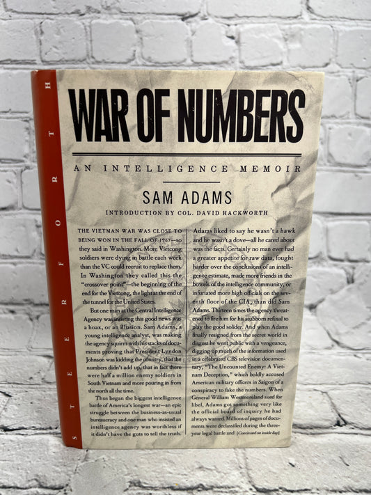 War of Numbers An Intelligence Memoir Sam Adams Col. David H. Hackworth [1st Ed]