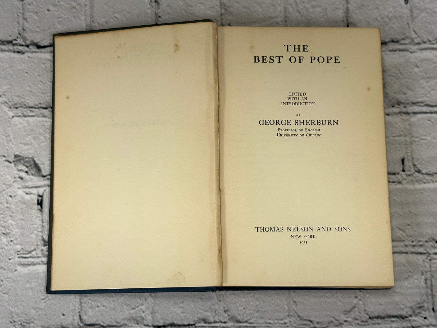 The Best Of Pope by George Sherburn [1931]