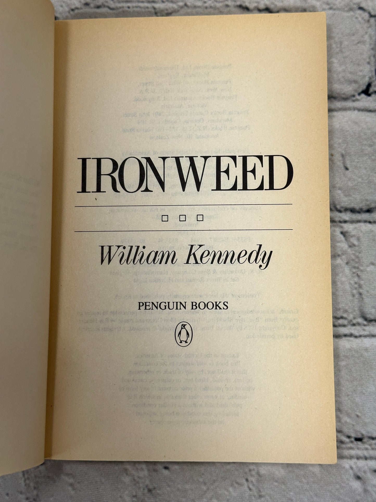 Ironweed By William Kennedy [1984]