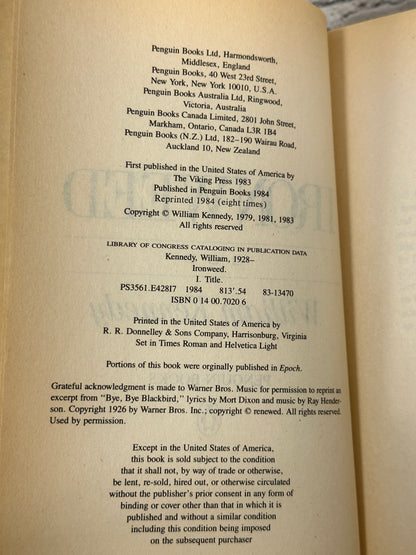 Ironweed By William Kennedy [1984]