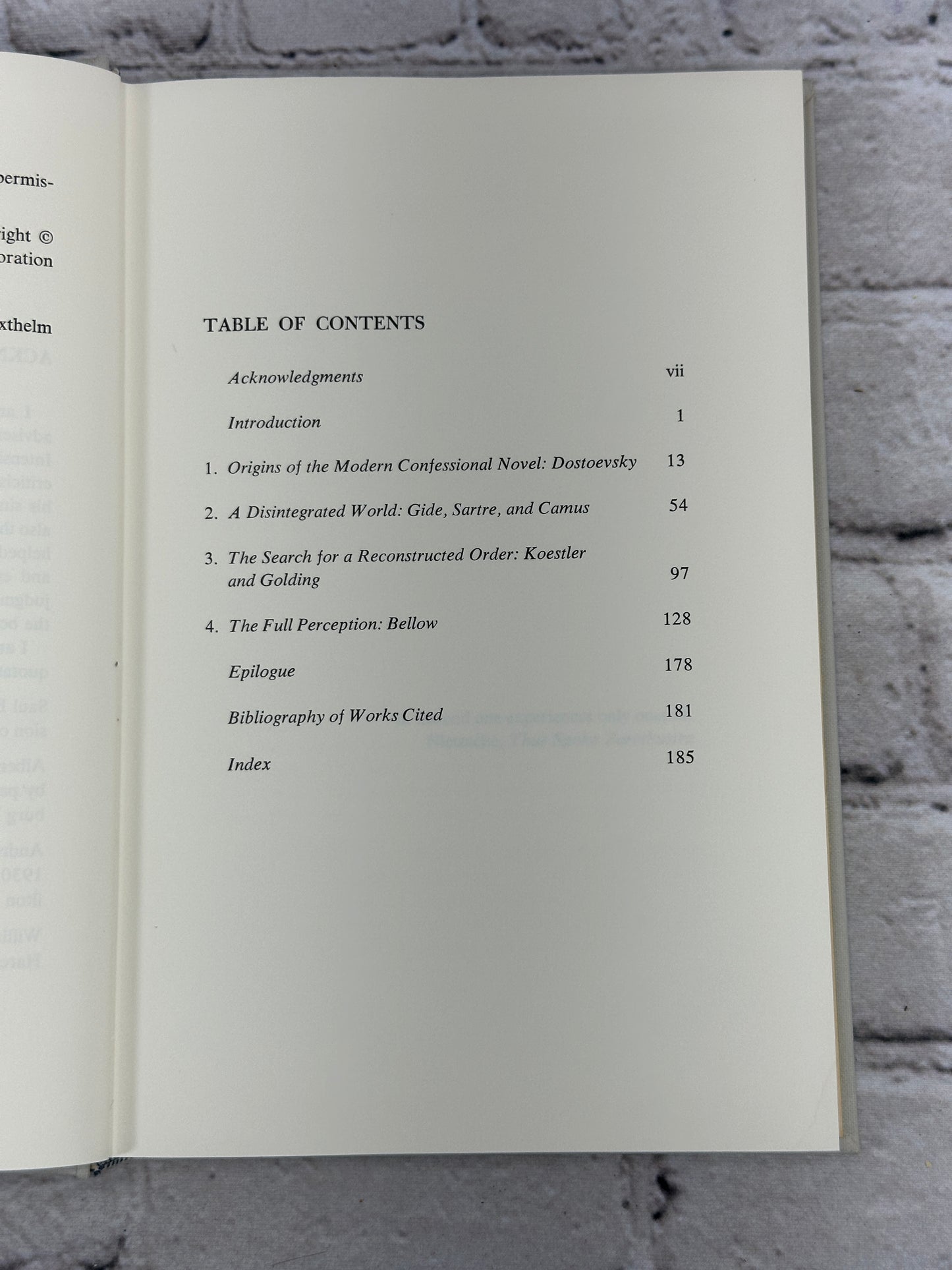 The Modern Confessional Novel by Peter M. Axthelm [1967]