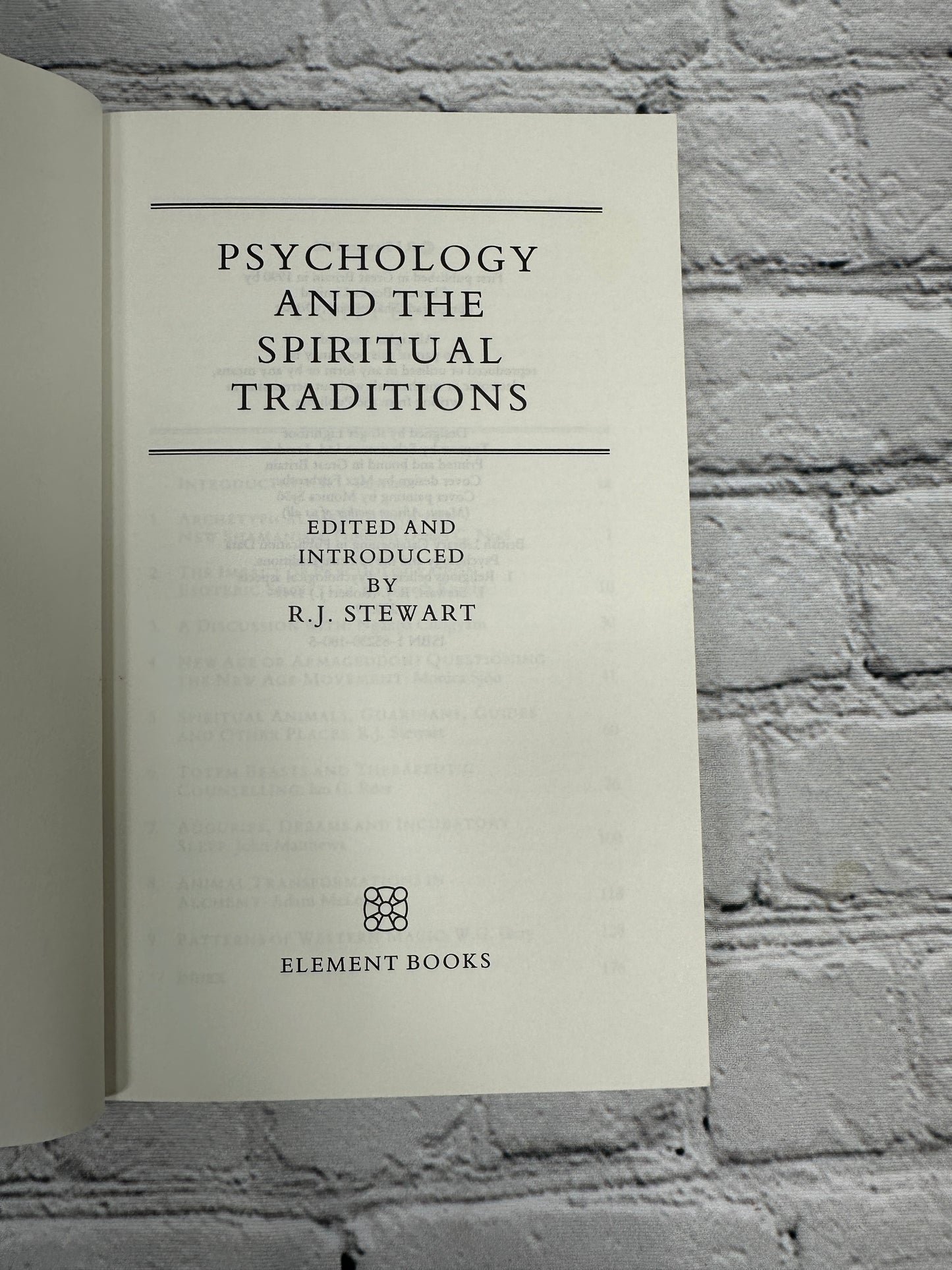 Psychology and the Spiritual Traditions edited by R.J. Stewart [1990]