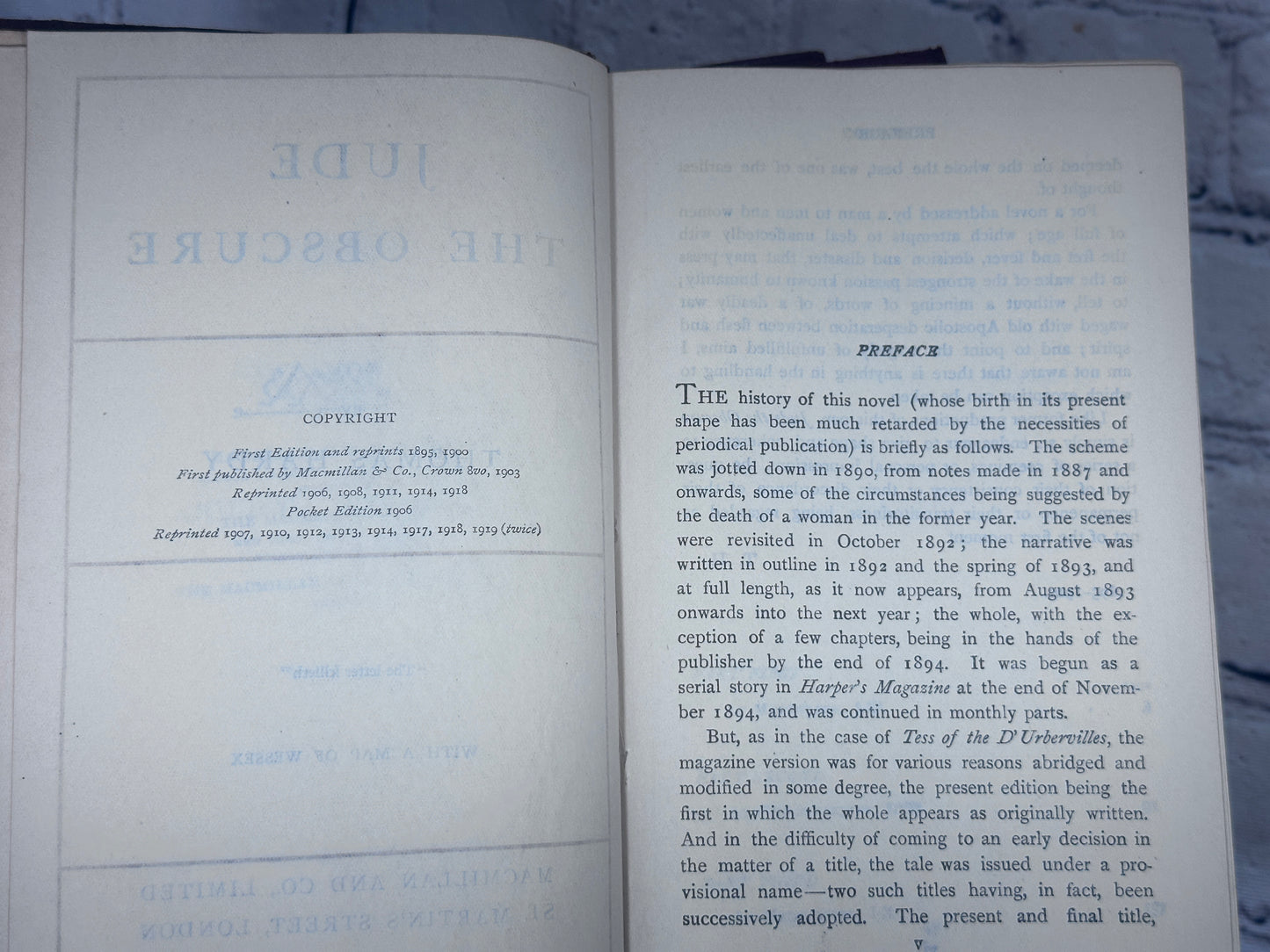 Thomas Hardy [Set of 18 Macmillan's Pocket Library Edition Leather Books · 1919-1920]