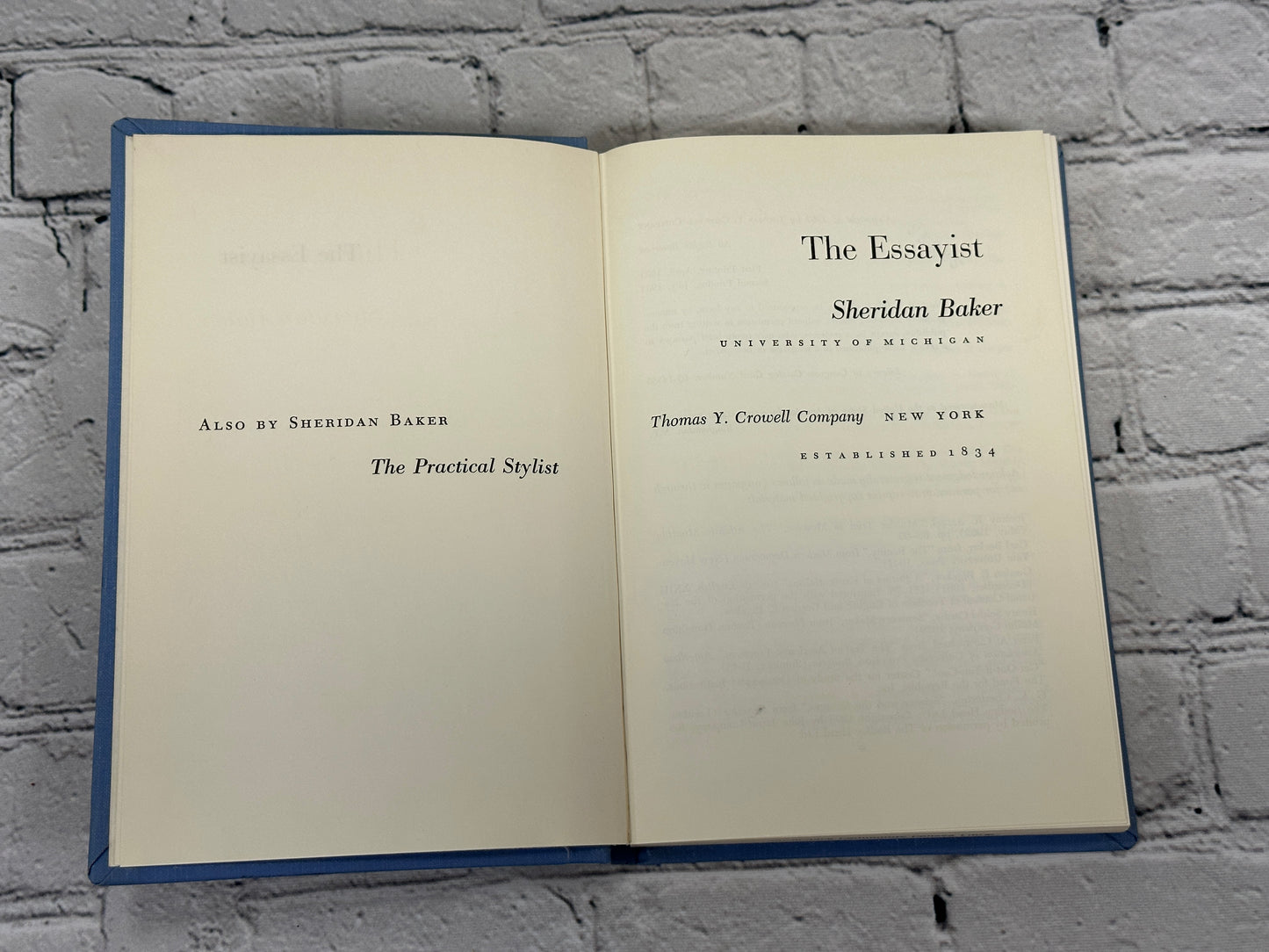 The Essayist by Sheridan Baker [1963 · Second Printing]