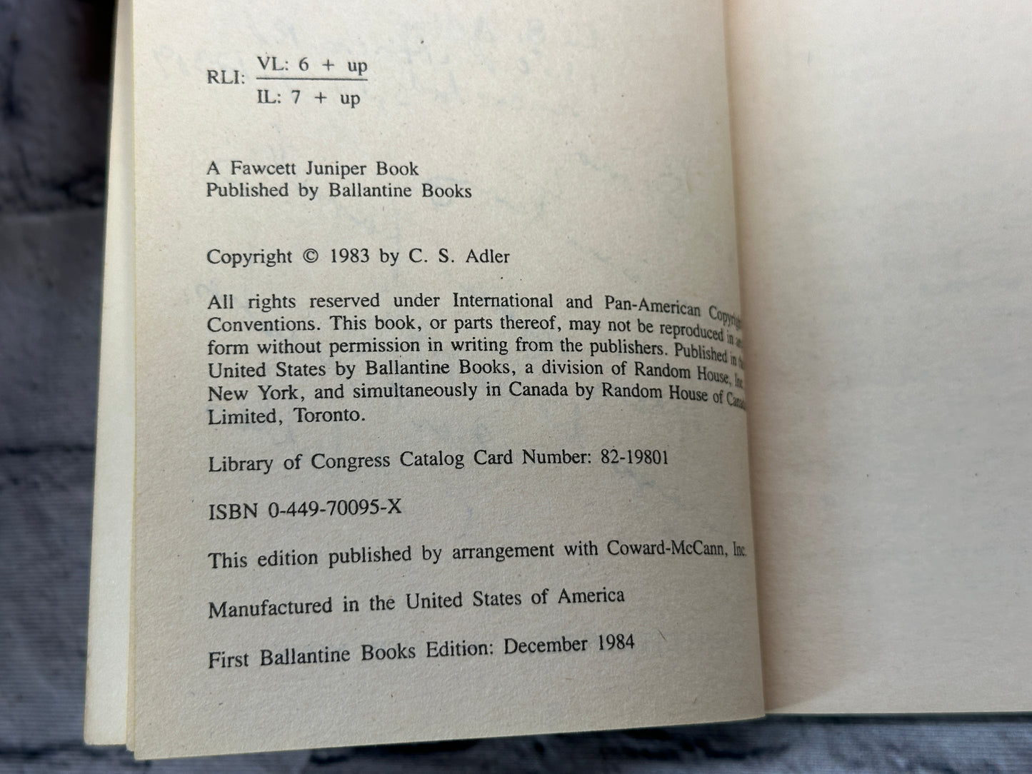 The Shell Lady's Daughter by C. S. Adler [1984 · Signed]