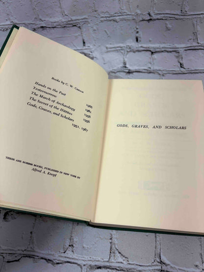 Gods, Graves, and Scholars by C. W. Ceram, 1967 Knopf hardcover - list of books by Ceram and half-title