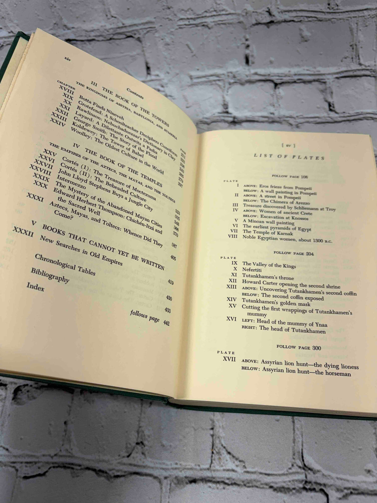 Gods, Graves, and Scholars by C. W. Ceram, 1967 Knopf hardcover - contents and list of plates