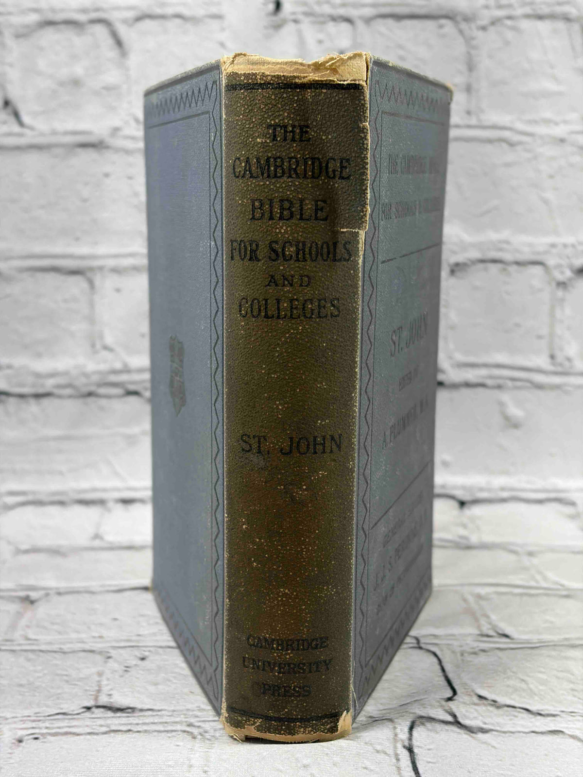 The Gospel According to S. John, Cambridge Bible for Schools, 1882 hardcover - spine wear