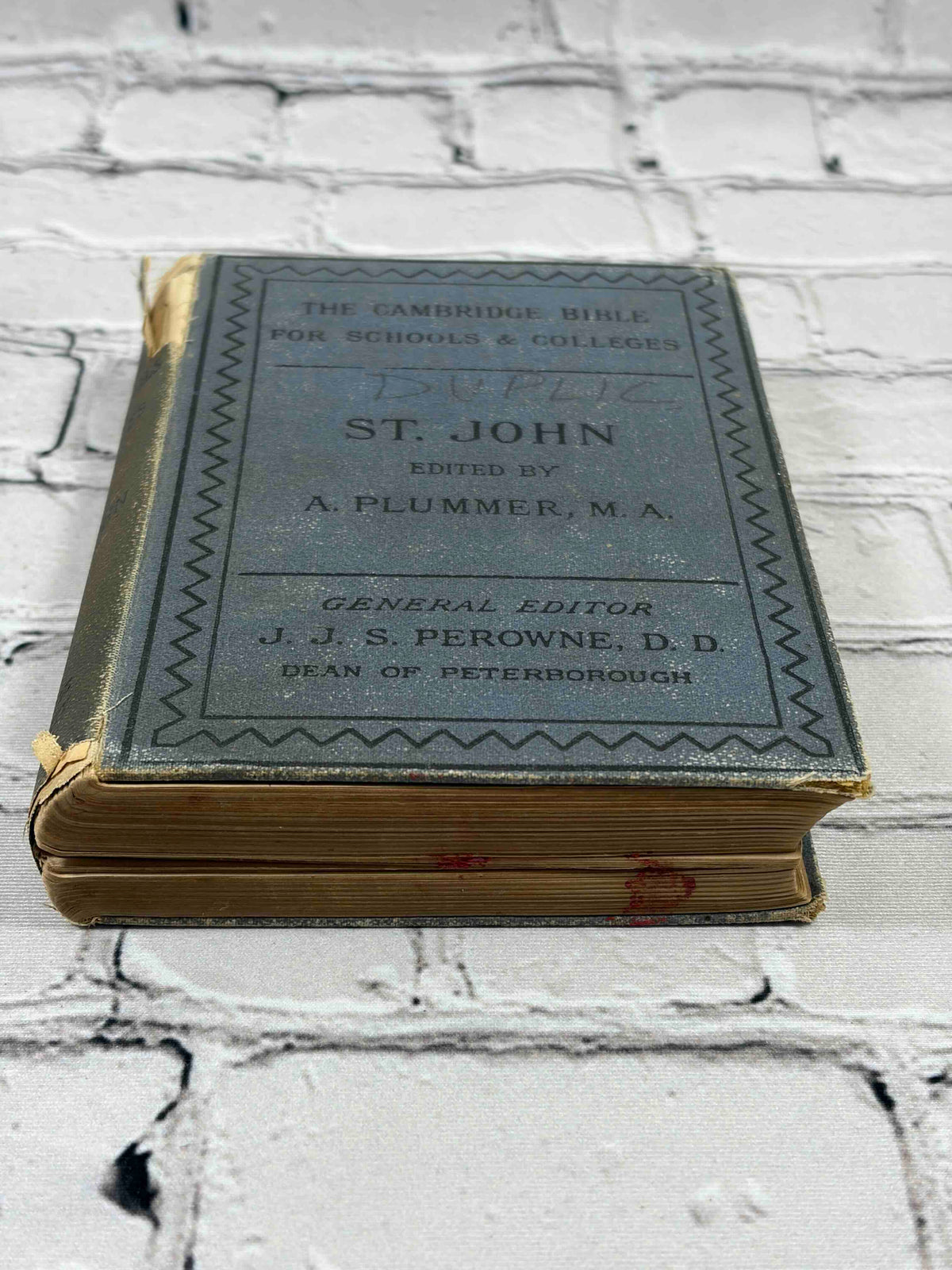 The Gospel According to S. John, Cambridge Bible for Schools, 1882 hardcover - front cover and page edges
