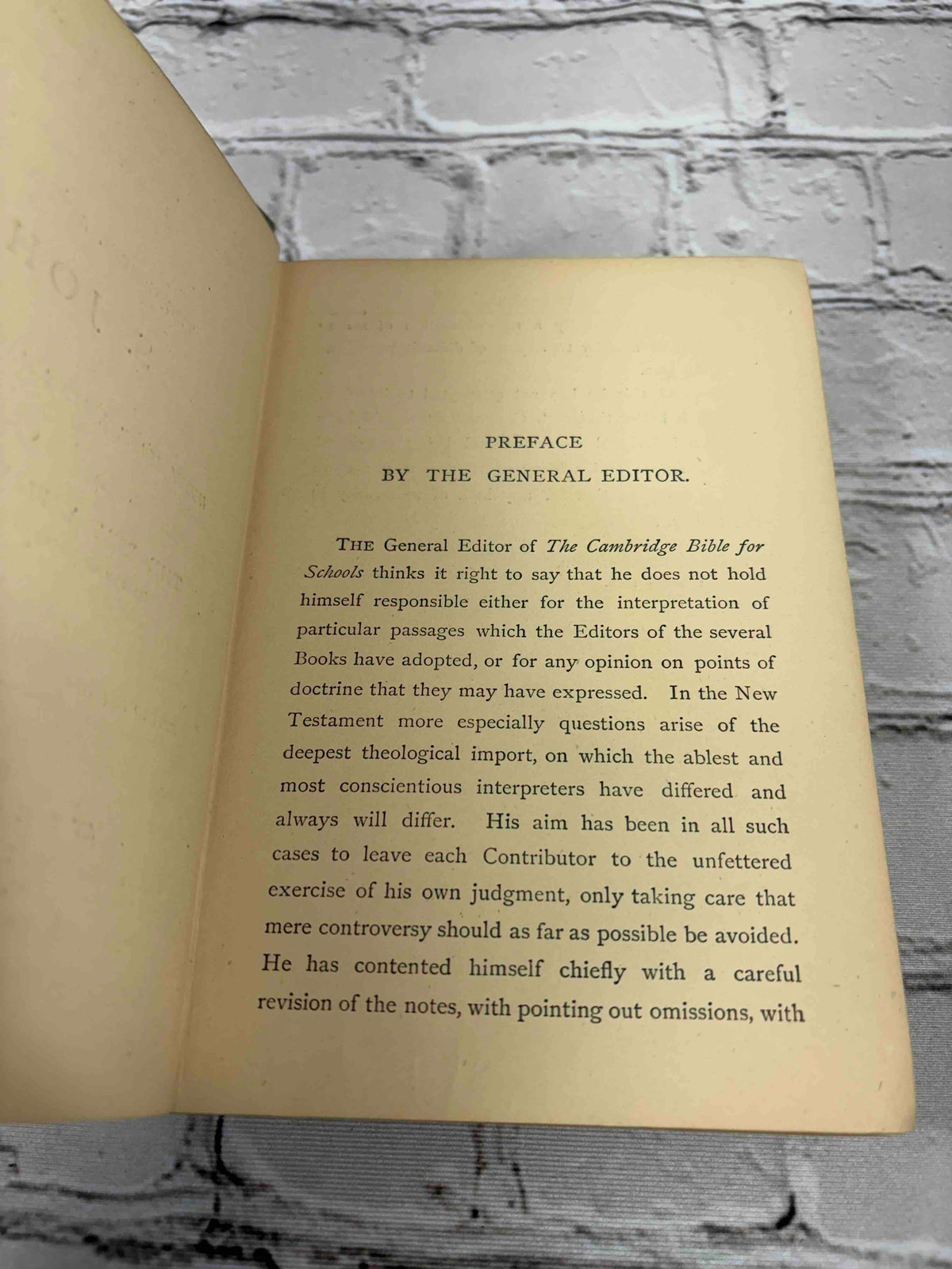 The Gospel According to S. John, Cambridge Bible for Schools, 1882 hardcover - preface