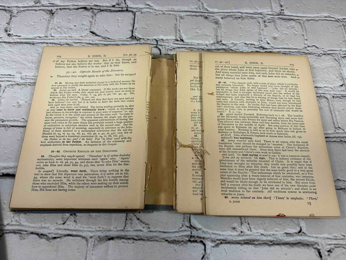 The Gospel According to S. John, Cambridge Bible for Schools, 1882 hardcover - cracked binding