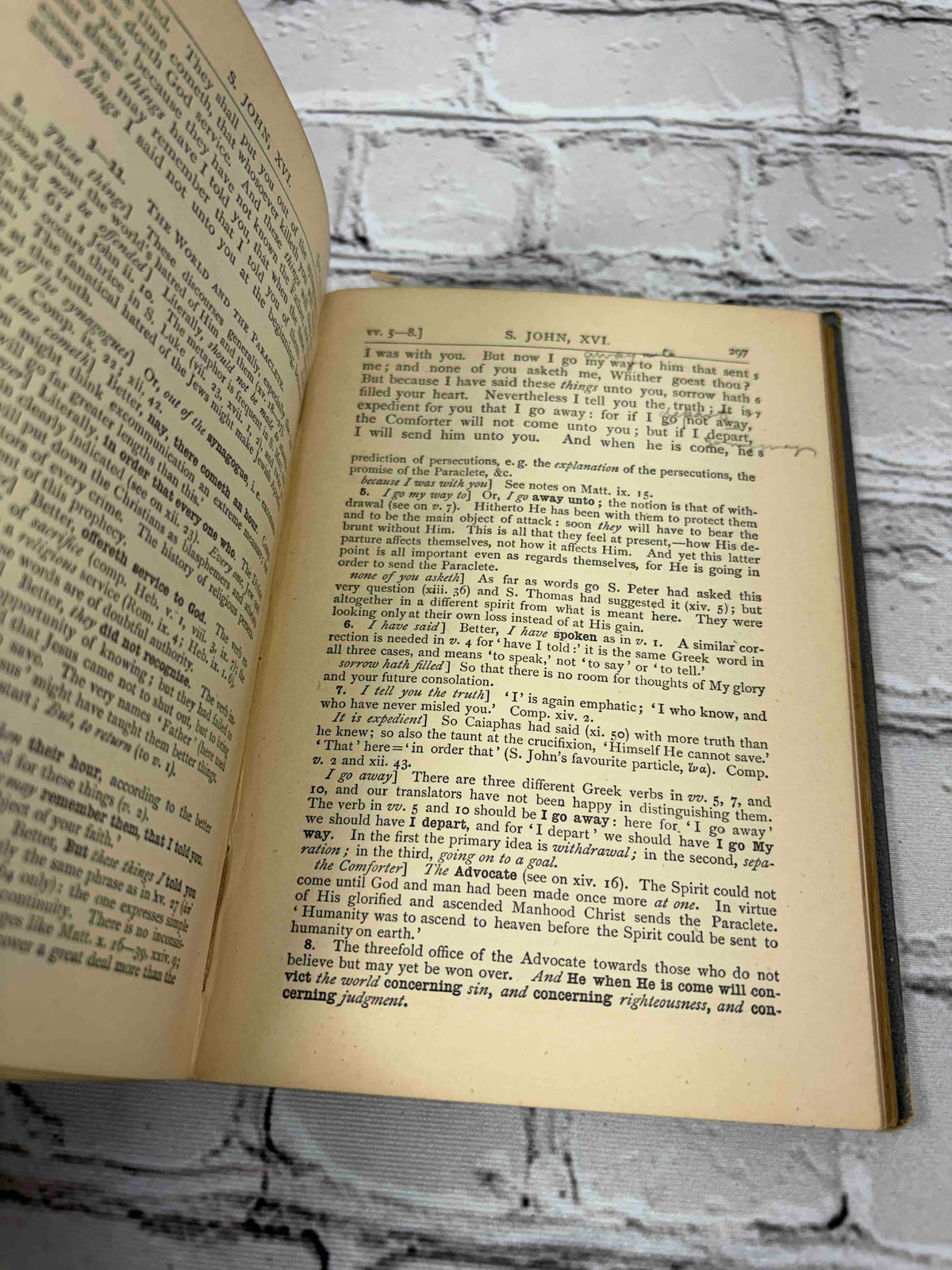 The Gospel According to S. John, Cambridge Bible for Schools, 1882 hardcover - text page with notes