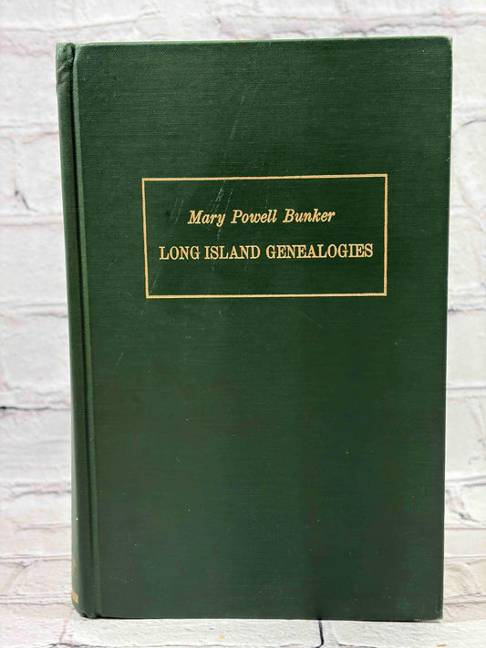 Long Island Genealogies by Mary Powell Bunker, 1976 hardcover reprint - front cover