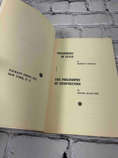 Philosophy of Style and The Philosophy of Composition, Spencer and Poe, 1959 Pageant Press paperback - title page