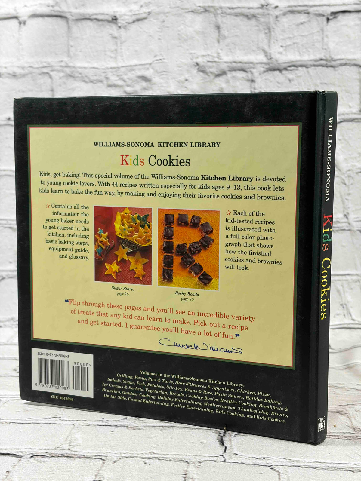 Kids Cookies, Williams-Sonoma Kitchen Library, 1998 Time-Life hardcover - back cover and spine